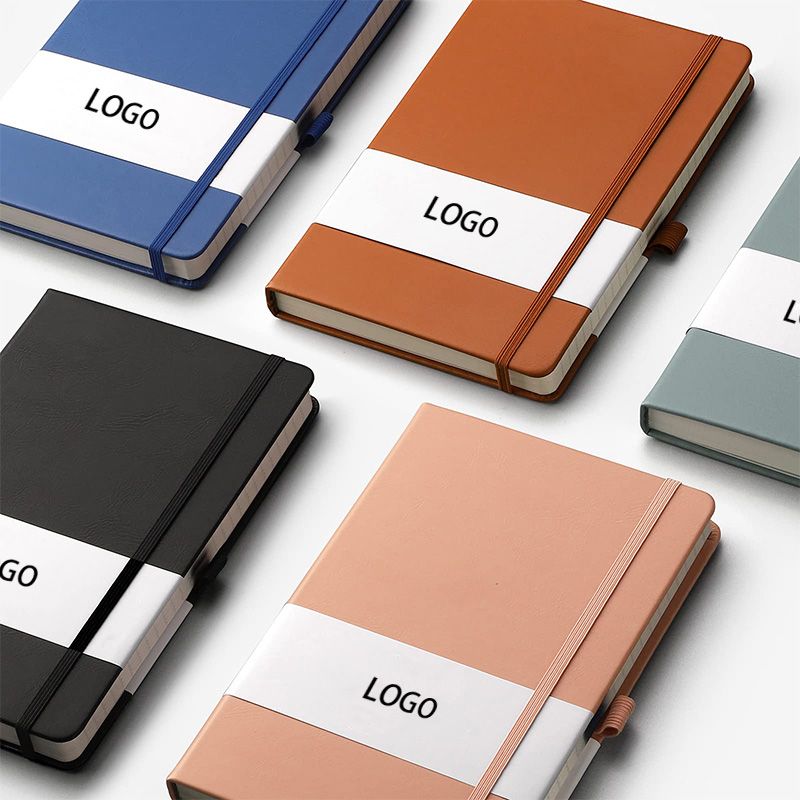 A5 Hardcover Notebook Journal with Thread Sewing Binding Custom Print for Office School Business